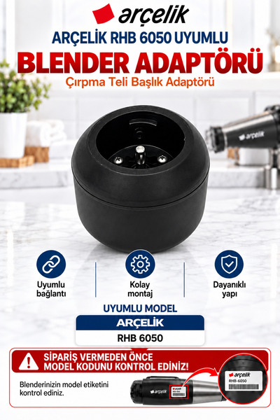 Arçelik RHB 6050 Resital Blender Çırpma Teli Adaptörü Siyah
