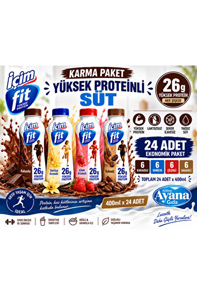 İçim Fit Yüksek Proteinli Laktozsuz Süt Karma Paket 400 ml x 24 adet
