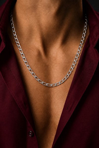 ALCONDZEND 316L Steel Men's Tarnish-Free Stainless Figaro Italian Necklace Bracelet - Premium Quality Necklace Bracelet Set with Italian Steel Figaro Chain Detail - Birthday Gift for Friend, Lover, Spouse, Friend, Cousin