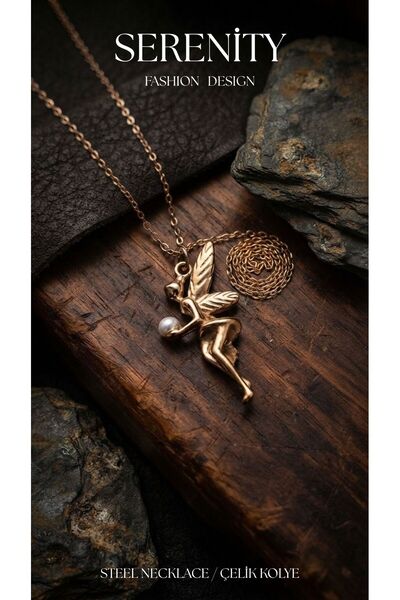 Serenity Tinkerbell Figure Steel Necklace