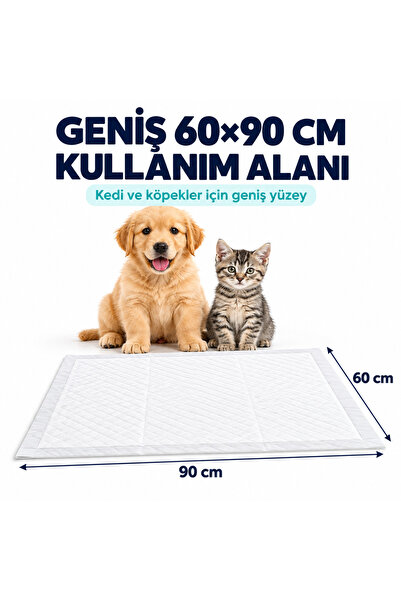 Naturashine Kedi Köpek Çiş Pedi 60x90 cm 5 Adet – Tek Kullanımlık Sızdırmaz Tuvalet Eğitim Pedi