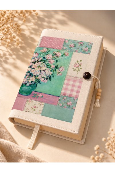 renkli izler atölyesi Patchwork Art Series Book Cover |   Digital Printed Fabric |   A5 Novel Cover |   Van Gogh |   Claude Monet
