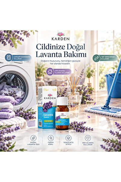 Karden Doğal Lavanta Esansı 20 ml - Rahatlatıcı ve Ferahlatıcı Kokulu Yağ