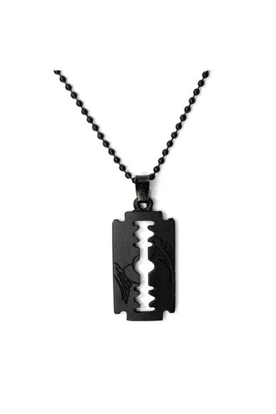 Bijustore Black Color Razor Design Men's Necklace