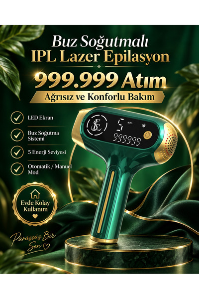 EN SİGA Kuvars Lamba 999.999 Atım Ağrısız Vücut Yüz Buz IPL Lazer Epilasyon C...