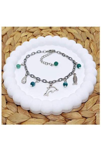 Bijustore Jade Natural Stone Women's Anklet