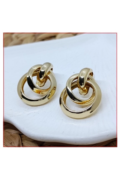 Bijustore Gold color women's steel earrings