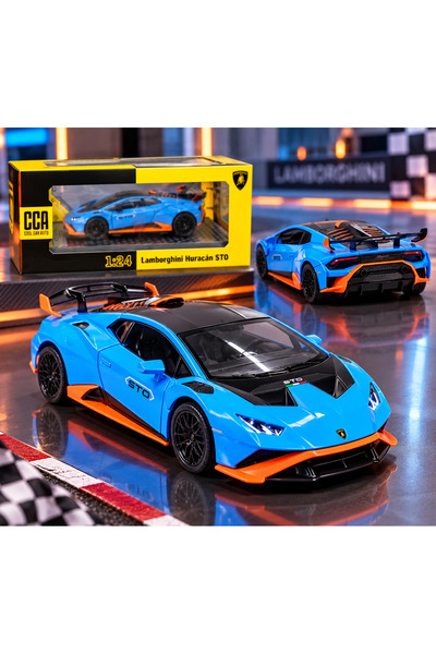 CCA Lamborghini Huracan Sto Metal Model Car 1:24 Scale with Sound, Light and ...