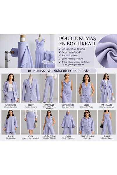 ŞALSERA Dabıl Series, (Double) Fabric, Flexible Structure Ideal for Jackets, ...