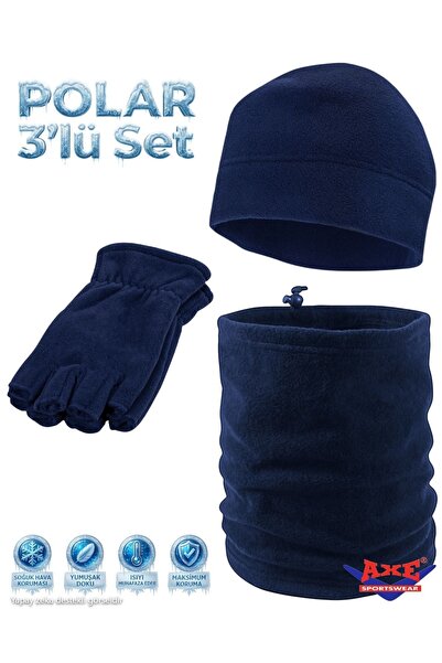 AXE SPORTSWEAR Men's Navy Blue Winter Thermal Fingerless Cut-Out Fleece Glove...