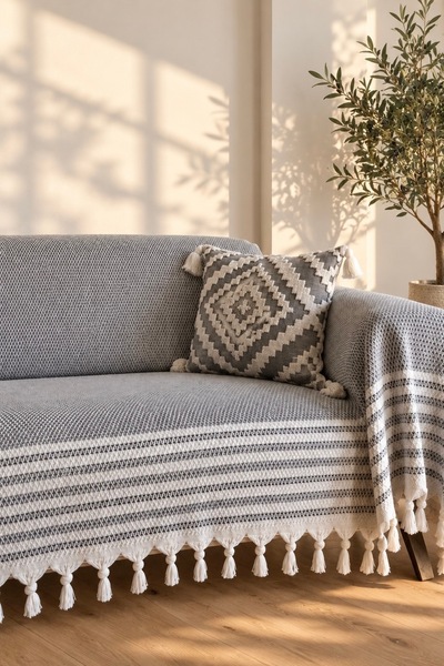 Miracolo Home 180*220 Cm. Organic 3-Seat Sofa Sofa Bed Cover Cotton Large Siz...