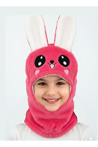 STELLA VESTİNO Children's Plush Snow Mask Beanie - Rabbit Balaclava