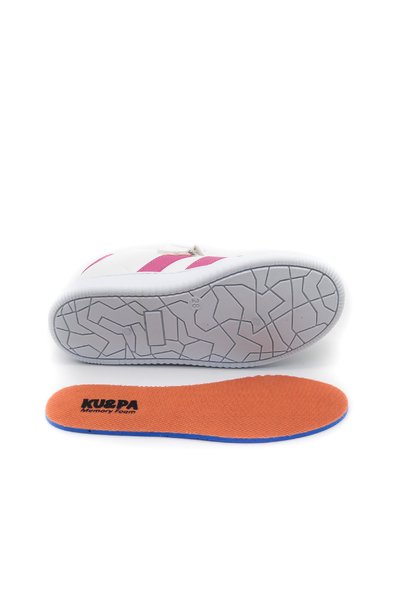 KU&PA SHOES Ramba Pink Kids Children Unisex Sneaker Leather-Look Casual Sports Shoes Lace-Up Velcro Kp-4003