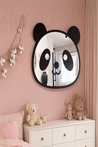 Olur o zaman Sevimli Panda tasarımlı Pleksi Duvar Aynası - Modern Oturma Odas...