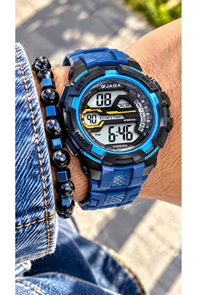 Jaga 50MM Havuz Deniz Kullanım,Işıklı,Takvimli,Kronometreli Lacivert Silikon ...