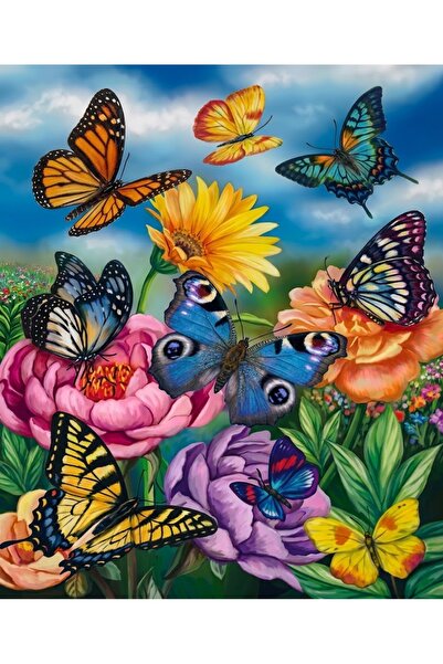 DUCK HOBY 50x40 Boncuklu Taş İşleme Mozaik Elmas Goblen Elmas Boyama Puzzle D...