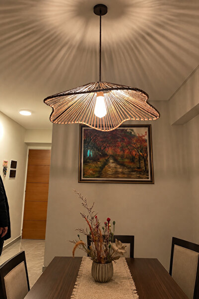 afralya home Hasır ve Makrome Bohem Rustik Avize Salon Avizesi Mutfak Avizesi...