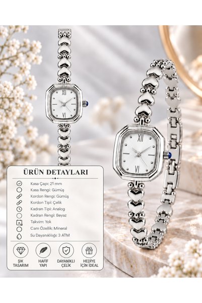 Reddington Women's Heart Cord Model Silver Color Steel Cord Wristwatch