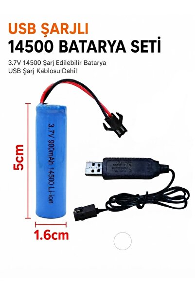 MAMSHOP Orion Marka 3.7 Volt 900 mah 14500 boyut AA pil Li-ion 2 Pinli Siyah ...
