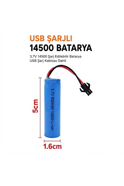 MAMSHOP Orion Marka 3.7v 14500 Li-ion 900 mah BMS Korumalı Şarj edilebilir 2 ...