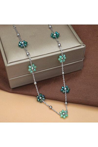 Choice COLOR 45cm jianlv Flower Petal Necklace for Women, Stainless Steel Bir...
