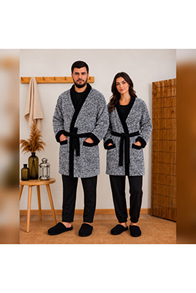 brntekstil سترة ويلسوفت كيمونو من الصوف القطيفة للجنسين