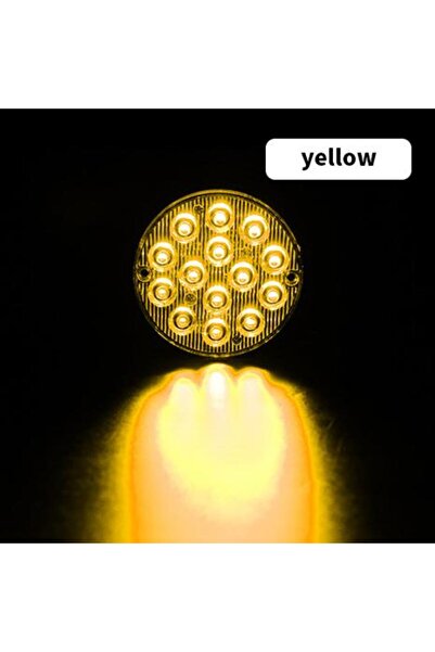 Choice YELLOW 3 Inch Round LED Tail Light Emergency Marker Truck Flash Warnin...