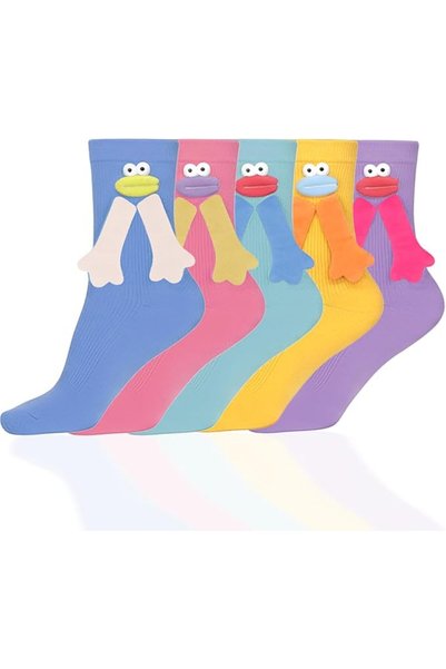 TERRIFI 5 Pairs Funny Braid 3D Socks, Crazy Sock for Kids - Funny Crazy Socks...