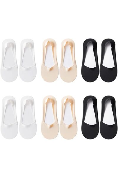 OriTi 6 Pairs Women No Show Socks Thin Silk Non Slip Low Cut Liner Socks Invi...