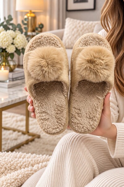 Moda Frato Γυναικείες παντόφλες σπιτιού TEK PONPON - Ζεστές, αφράτες παντόφλε...