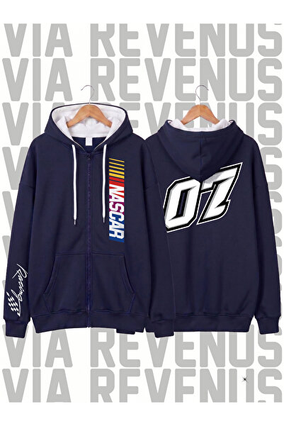 Vordevia Nascar 07 Printed Unisex Zippered Hooded Sweatshirt Cardigan