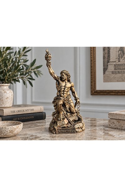 imosas Prometheus Heykeli Dekoratif Biblo – Antik Yunan Mitolojisi Temalı Met...