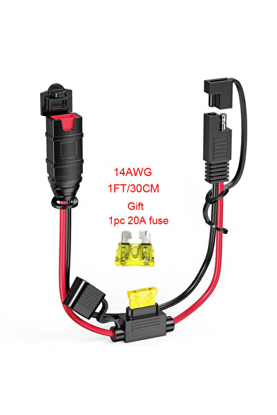 Choice كابل تمديد SAE لشاحن البطارية الذكي NOCO Genius، 14AWG، مع فيوز 20 أمب...