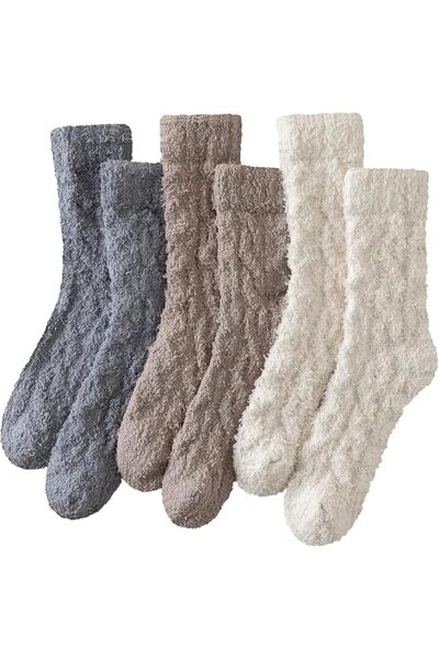 KASTWAVE 3 Pairs Women Fuzzy Winter Socks, Soft Fluffy Cozy Sleeping Socks fo...