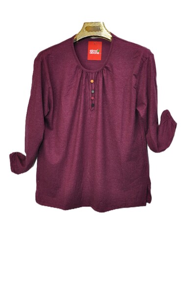 elma abone Women's Woolen Peach Cotton with Elasticated Sleeves