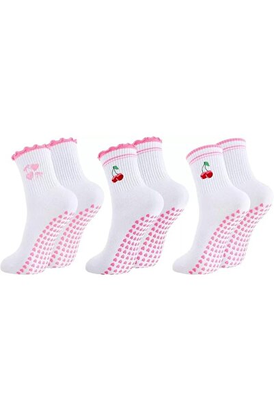 GENERAL 3 Pair Women's Yoga Grippy Socks, Non-Slip Pilates Grip Socks, Cute A...