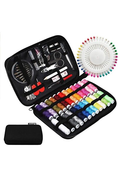 JUNING Sewing Kit with Case, 130 pcs Sewing Supplies for Home Travel and Emer...