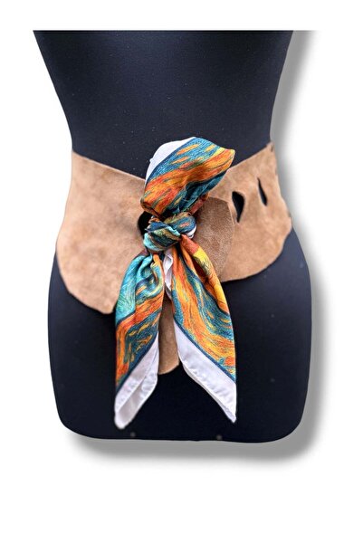 Yılday Gür Butik Vittoria Taba Scarf Detailed Nubuck Casual Women's Belt - St...