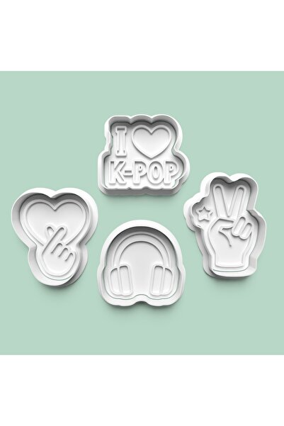 AKTASTORE Kpop Cookie Mold and Sugar Paste Mold Set of 4