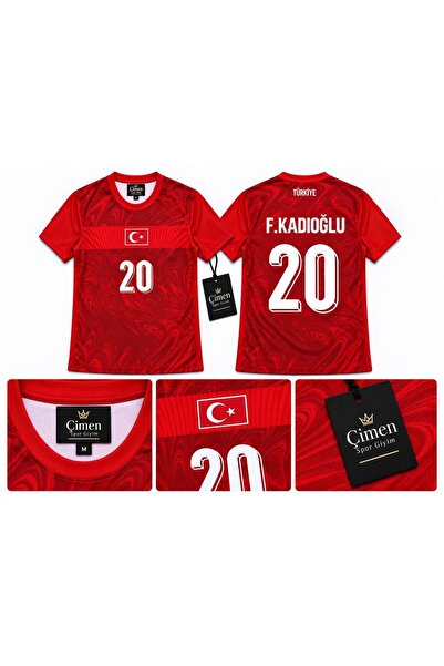 Çimen Spor Giyim Türk Bayraklı Ay Yıldızlı Baskılı 20 Ferdi Kadıoğlu Futbol M...