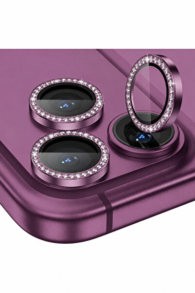 WANNA PROTECT İphone 18 Pro / İphone 18 Pro Max Uyumlu Diamond Taşlı Alüminyu...