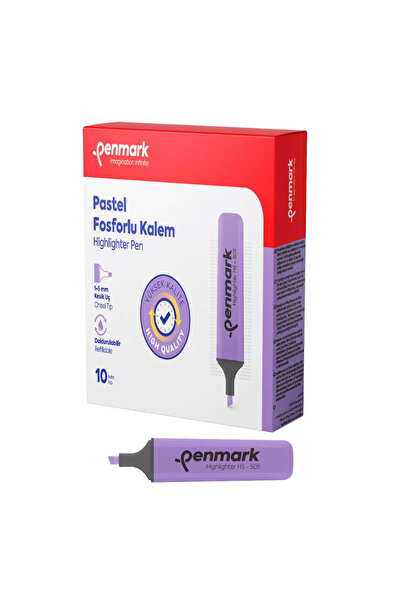 PENMARK FOSFORLU KALEM PASTEL LAVANTA 10 LU HS-505-07