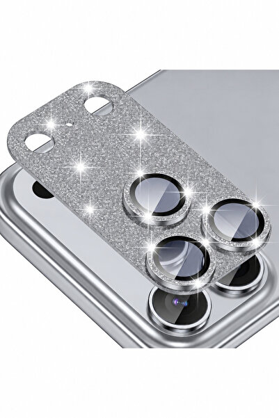WANNA PROTECT iPhone 17 Pro / 18 Pro Uyumlu Kamera Lens Koruyucu Işıltılı Met...