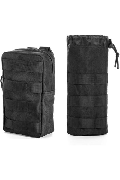GENERAL Upgraded Sports Water Bottle Pouch Bag - Drawstring Molle Holder, Tac...