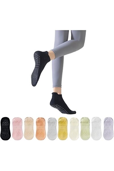 Generic 10 Pairs Womens Pilates Socks with Grips Non Slip Yoga Barre Gym Athl...
