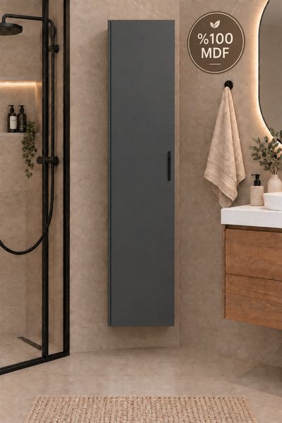 Mozide MDF Arveno Banyo Dolabı 150 cm – Antrasit