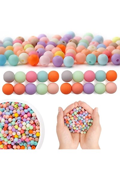 Duomama 1000PCs 6MM Matte Mix Colors Acrylic Round Beads - Frosted Bubblegum ...