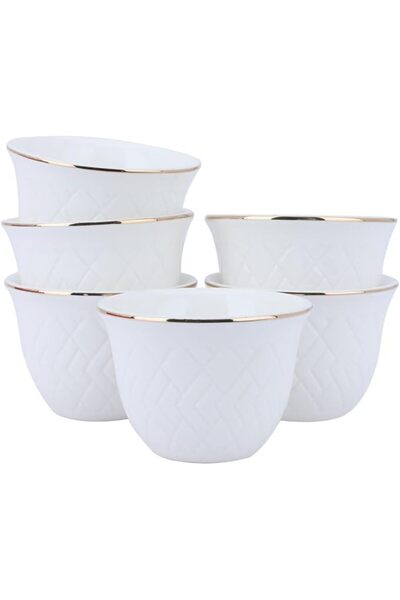 GENERAL Alsaifgallery Porcelain Arabic Coffee Cup with Geometric Pattern and ...