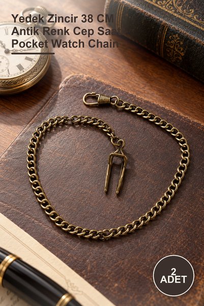 Yenilig 2 Pieces of Chain with Clasp - Replacement Chain 38 cm Antique Color ...