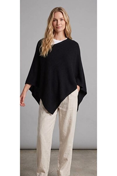 CebeTriko Winter Soft Stylish Women's Asymmetric Transparent Knitwear Cape Sh...